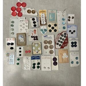 Vintage‎ Buttons Assorted Sizes, Shapes, Colors, Styles and Brands